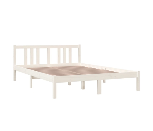 Estructura de cama sin colchón madera maciza blanco 140x200 cm