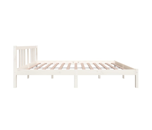 Estructura de cama sin colchón madera maciza blanco 140x200 cm