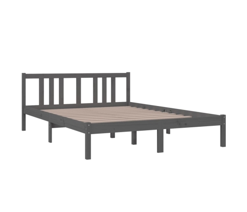 Estructura de cama sin colchón madera maciza gris 140x200 cm