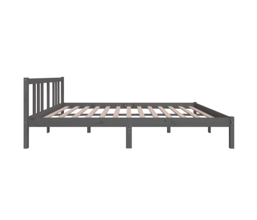 Estructura de cama sin colchón madera maciza gris 140x200 cm