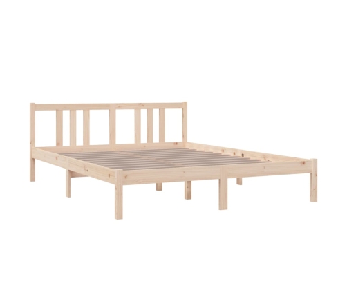 Estructura de cama doble sin colchón madera maciza 150x200 cm