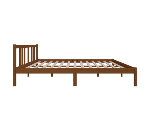 Estructura cama sin colchón madera maciza marrón miel 150x200cm