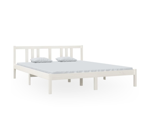 vidaXL Estructura de cama de madera maciza blanco 160x200 cm