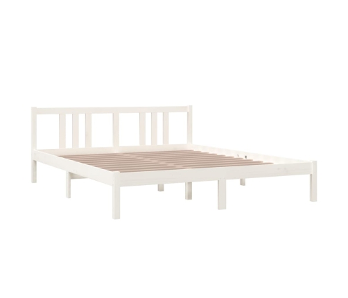 vidaXL Estructura de cama de madera maciza blanco 160x200 cm