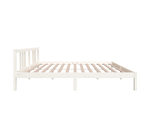 vidaXL Estructura de cama de madera maciza blanco 160x200 cm