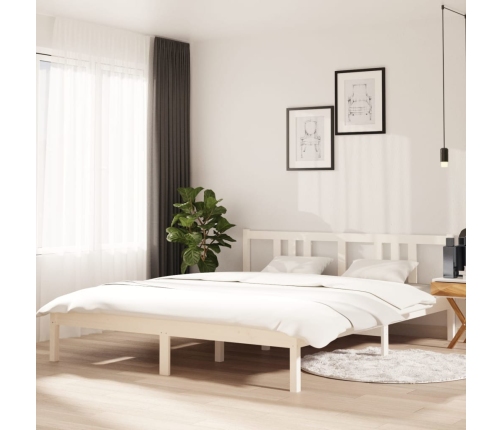 vidaXL Estructura de cama de madera maciza blanco 160x200 cm