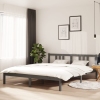 vidaXL Estructura de cama de madera maciza gris 160x200 cm