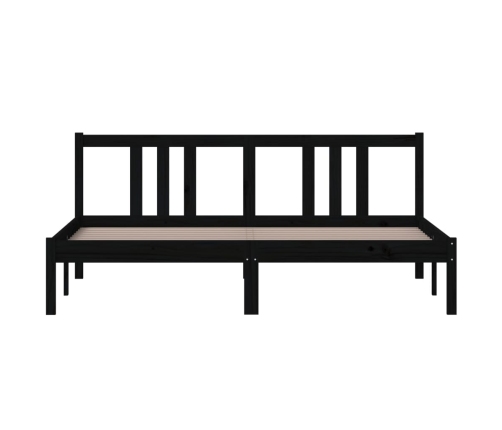 Estructura de cama sin colchón madera maciza negro 160x200 cm