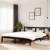 Estructura de cama sin colchón madera maciza negro 160x200 cm