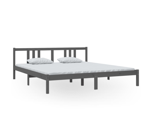 Estructura de cama sin colchón madera maciza gris 180x200 cm