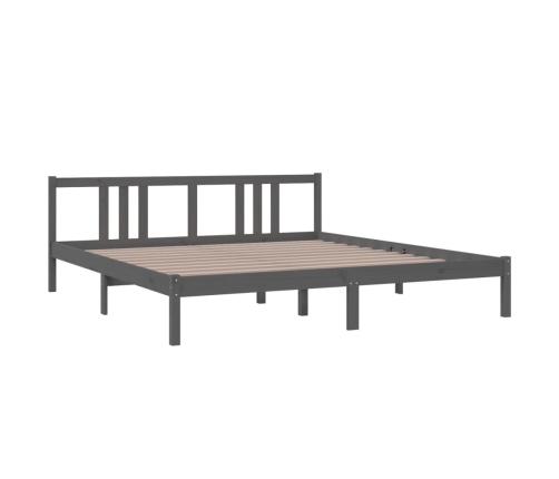 Estructura de cama sin colchón madera maciza gris 180x200 cm