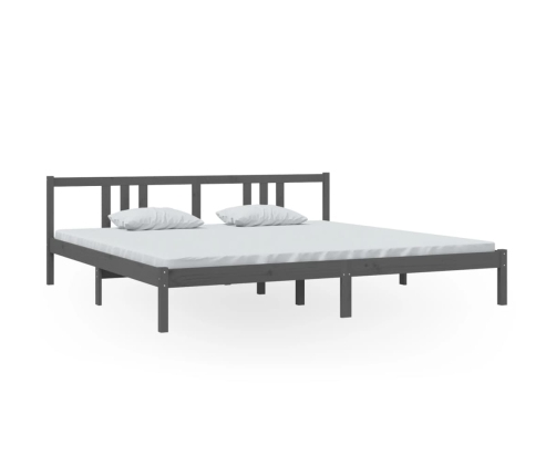 Estructura de cama madera maciza gris 200x200 cm