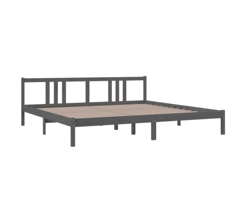 Estructura de cama madera maciza gris 200x200 cm