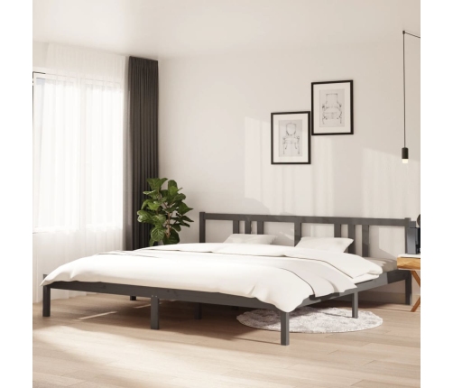 Estructura de cama madera maciza gris 200x200 cm