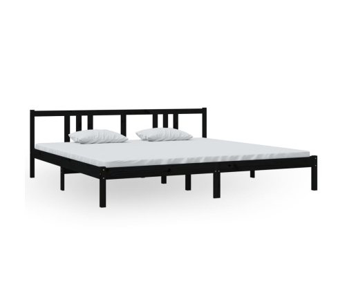 Estructura de cama sin colchón madera maciza negro 200x200 cm