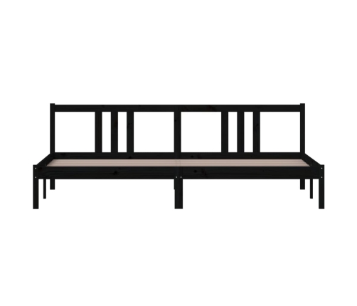 Estructura de cama sin colchón madera maciza negro 200x200 cm