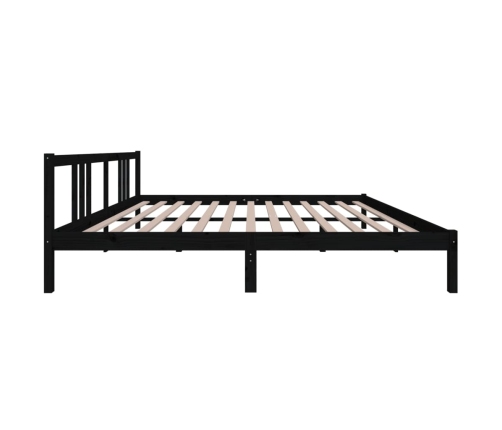 Estructura de cama sin colchón madera maciza negro 200x200 cm