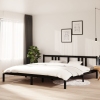 Estructura de cama sin colchón madera maciza negro 200x200 cm