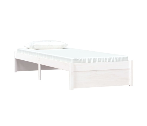 Estructura de cama sin colchón madera maciza blanco 75x190 cm