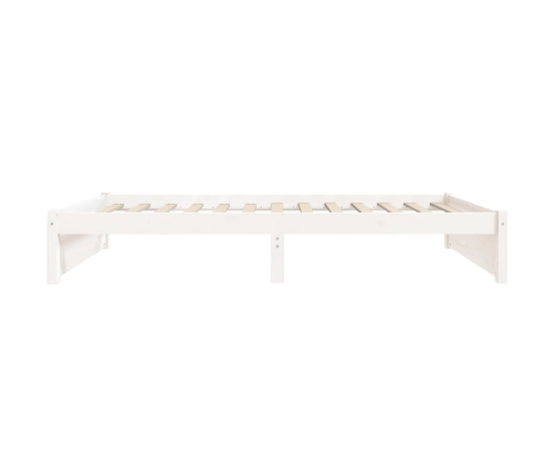 Estructura de cama sin colchón madera maciza blanco 75x190 cm