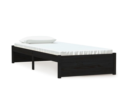 Estructura de cama sin colchón madera maciza negro 75x190 cm