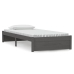 Estructura de cama individual madera maciza gris 90x190 cm