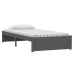 Estructura de cama individual madera maciza gris 90x190 cm