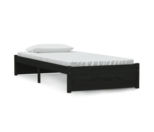 Estructura cama individual sin colchón madera negro 90x190 cm