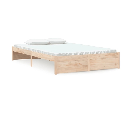 Estructura de cama doble sin colchón madera maciza 120x190 cm