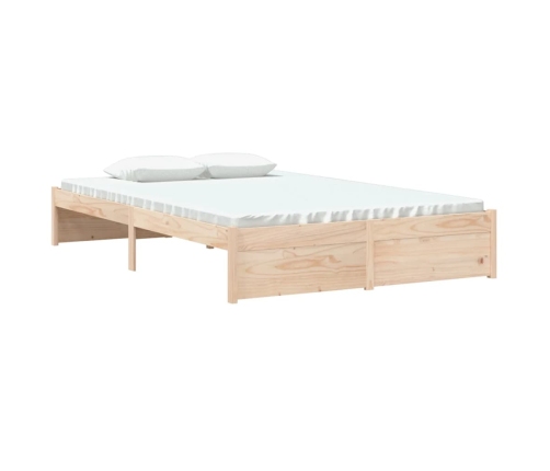 Estructura de cama doble sin colchón madera maciza 120x190 cm