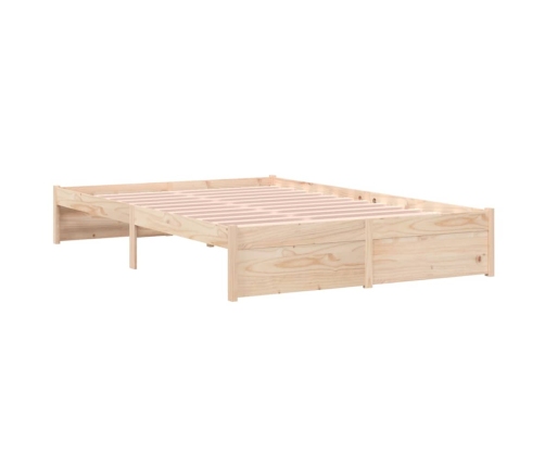 Estructura de cama doble sin colchón madera maciza 120x190 cm