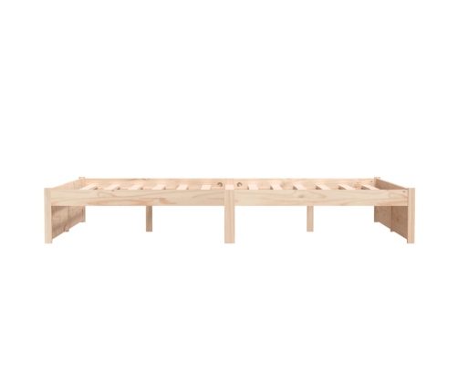 Estructura de cama doble sin colchón madera maciza 120x190 cm