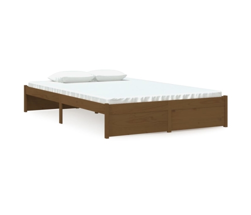 Estructura cama sin colchón madera maciza marrón miel 120x190cm