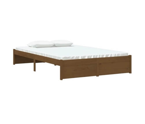 Estructura cama sin colchón madera maciza marrón miel 120x190cm