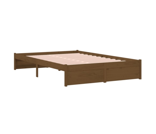 Estructura cama sin colchón madera maciza marrón miel 120x190cm