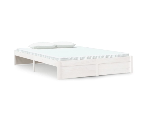 Estructura de cama doble sin colchón madera blanco 135x190 cm