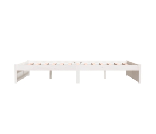 Estructura de cama doble sin colchón madera blanco 135x190 cm