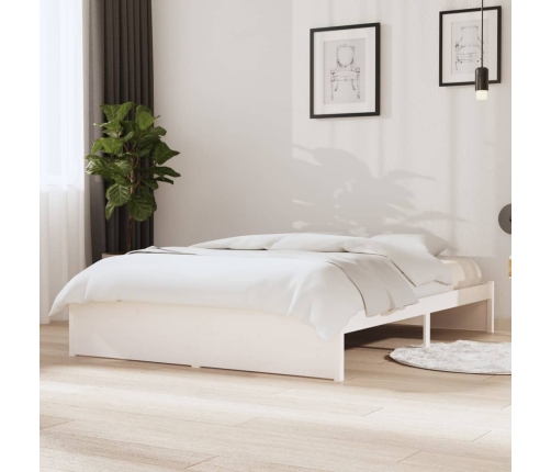 Estructura de cama doble sin colchón madera blanco 135x190 cm