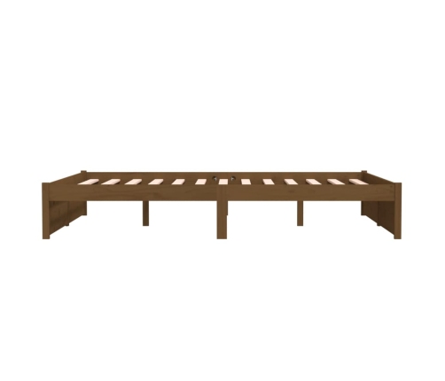 Estructura cama sin colchón madera maciza marrón miel 135x190cm