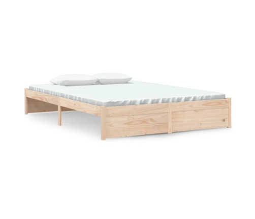 Estructura de cama sin colchón madera maciza 140x190 cm