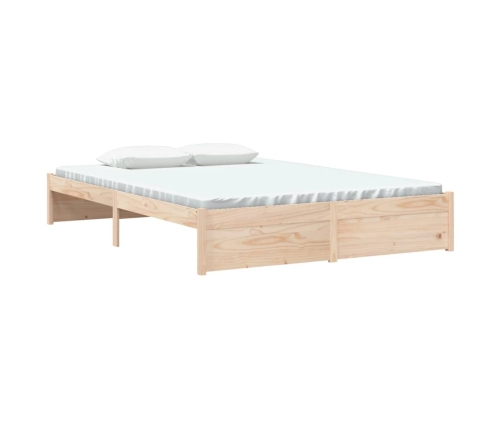 Estructura de cama sin colchón madera maciza 140x190 cm