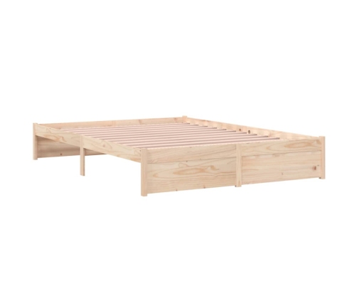 Estructura de cama sin colchón madera maciza 140x190 cm