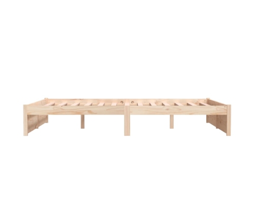 Estructura de cama sin colchón madera maciza 140x190 cm