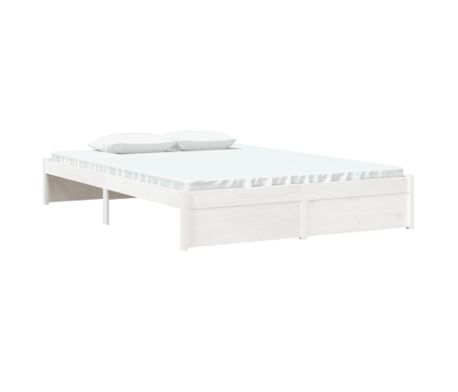 Estructura de cama sin colchón madera maciza blanco 140x190 cm