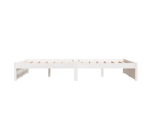 Estructura de cama sin colchón madera maciza blanco 140x190 cm