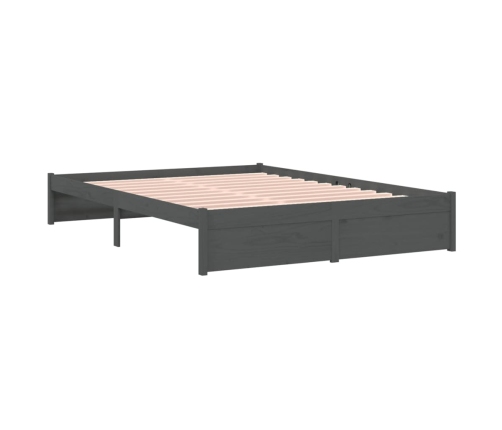 Estructura de cama sin colchón madera maciza gris 140x190 cm