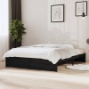 Estructura de cama sin colchón madera maciza negro 140x190 cm