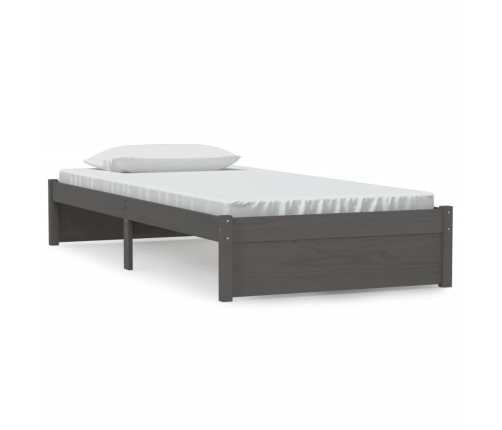 Estructura de cama madera maciza gris 90x200 cm