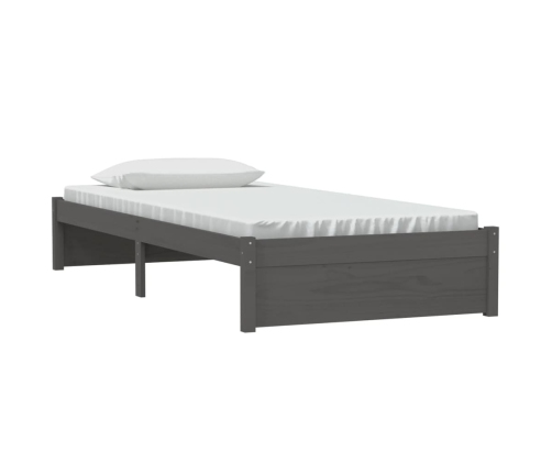 Estructura de cama madera maciza gris 90x200 cm