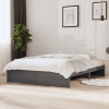 vidaXL Estructura de cama de madera maciza gris 140x200 cm